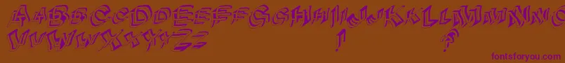 Archibetawindy-Schriftart – Violette Schriften auf braunem Hintergrund