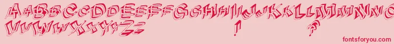 Archibetawindy-Schriftart – Rote Schriften auf rosa Hintergrund