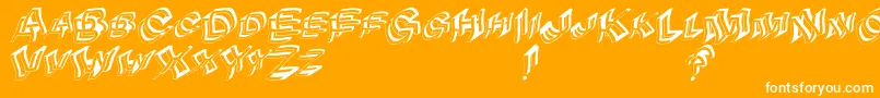 Archibetawindy-Schriftart – Weiße Schriften auf orangefarbenem Hintergrund