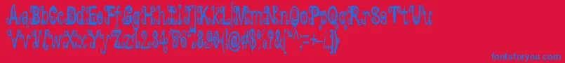 Lyarith ffy-Schriftart – Blaue Schriften auf rotem Hintergrund