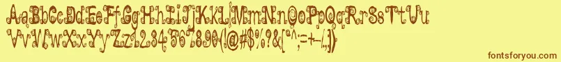 Lyarith ffy Font – Brown Fonts on Yellow Background