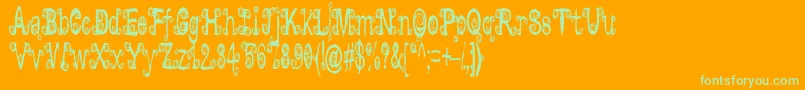 Lyarith ffy Font – Green Fonts on Orange Background