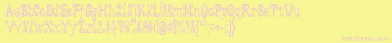 Lyarith ffy Font – Pink Fonts on Yellow Background