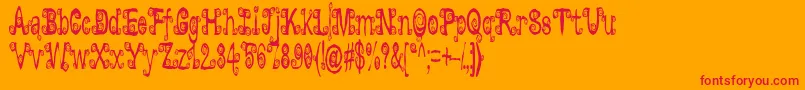 Lyarith ffy Font – Red Fonts on Orange Background