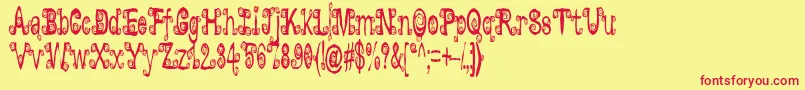 Lyarith ffy Font – Red Fonts on Yellow Background