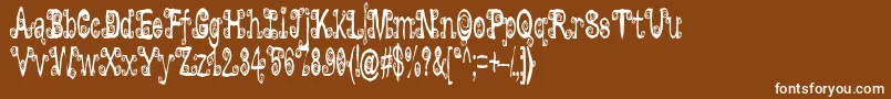 Lyarith ffy-Schriftart – Weiße Schriften auf braunem Hintergrund