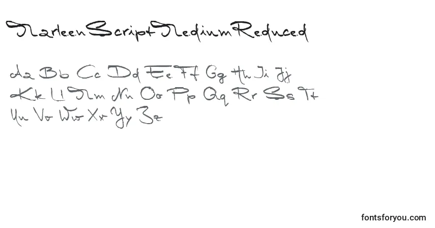 Schriftart MarleenScriptMediumReduced (104720) – Alphabet, Zahlen, spezielle Symbole