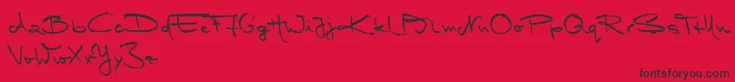 MarleenScriptMediumReduced Font – Black Fonts on Red Background