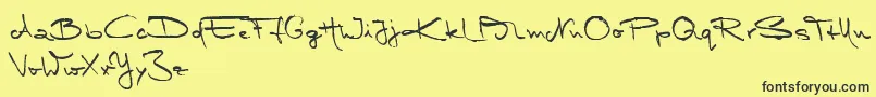 MarleenScriptMediumReduced Font – Black Fonts on Yellow Background