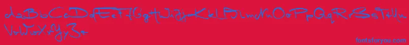 MarleenScriptMediumReduced Font – Blue Fonts on Red Background