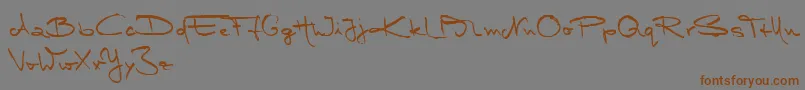 MarleenScriptMediumReduced Font – Brown Fonts on Gray Background