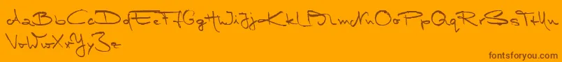 MarleenScriptMediumReduced Font – Brown Fonts on Orange Background