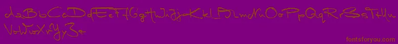 MarleenScriptMediumReduced Font – Brown Fonts on Purple Background