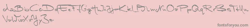MarleenScriptMediumReduced Font – Gray Fonts on Pink Background