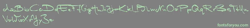 MarleenScriptMediumReduced Font – Green Fonts on Gray Background