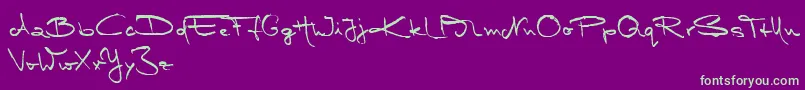 MarleenScriptMediumReduced Font – Green Fonts on Purple Background