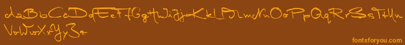 MarleenScriptMediumReduced Font – Orange Fonts on Brown Background