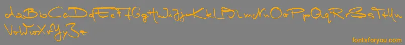 MarleenScriptMediumReduced Font – Orange Fonts on Gray Background