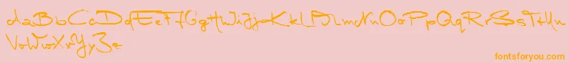 MarleenScriptMediumReduced Font – Orange Fonts on Pink Background