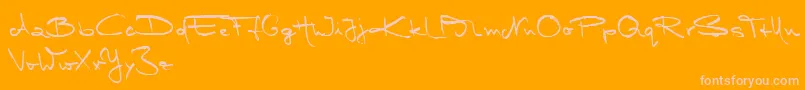 MarleenScriptMediumReduced-Schriftart – Rosa Schriften auf orangefarbenem Hintergrund