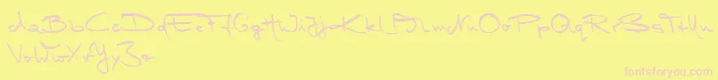 Czcionka MarleenScriptMediumReduced – różowe czcionki na żółtym tle