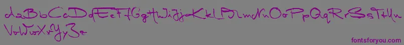 MarleenScriptMediumReduced-fontti – violetit fontit harmaalla taustalla