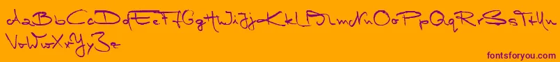Police MarleenScriptMediumReduced – polices violettes sur fond orange