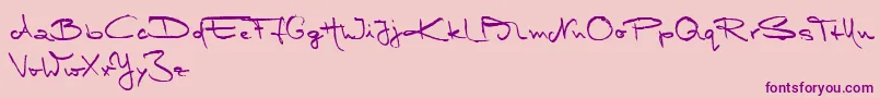 MarleenScriptMediumReduced Font – Purple Fonts on Pink Background