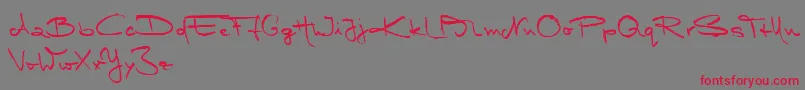 MarleenScriptMediumReduced Font – Red Fonts on Gray Background