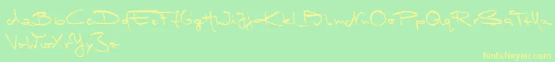 Police MarleenScriptMediumReduced – polices jaunes sur fond vert