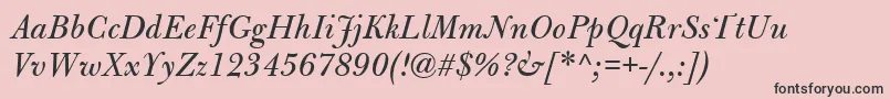 BulmerMtItalic Font – Black Fonts on Pink Background