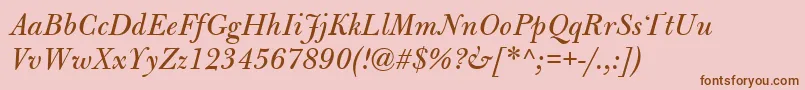 BulmerMtItalic Font – Brown Fonts on Pink Background