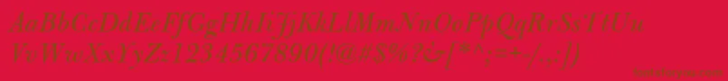 Police BulmerMtItalic – polices brunes sur fond rouge