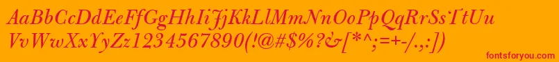 BulmerMtItalic Font – Red Fonts on Orange Background