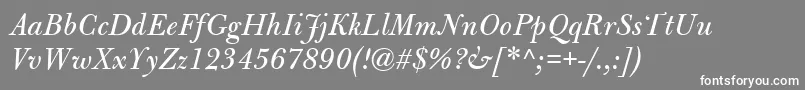 BulmerMtItalic Font – White Fonts on Gray Background