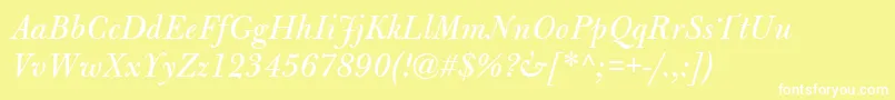 BulmerMtItalic Font – White Fonts on Yellow Background