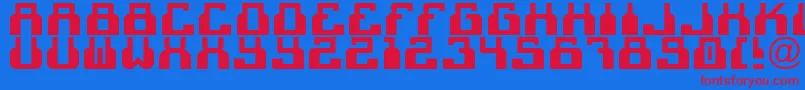 Cheek2cheekBlackByShk.Dezign Font – Red Fonts on Blue Background