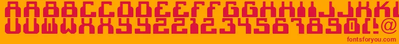 Cheek2cheekBlackByShk.Dezign Font – Red Fonts on Orange Background