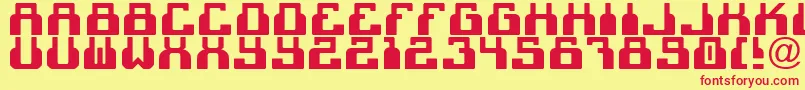 Cheek2cheekBlackByShk.Dezign Font – Red Fonts on Yellow Background