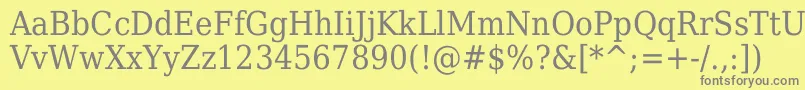 Fonte Dejavuserifcondensed – fontes cinzas em um fundo amarelo