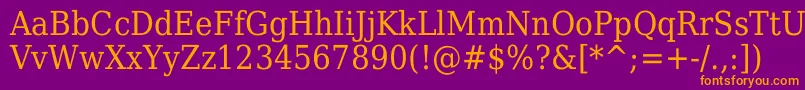 Dejavuserifcondensed Font – Orange Fonts on Purple Background