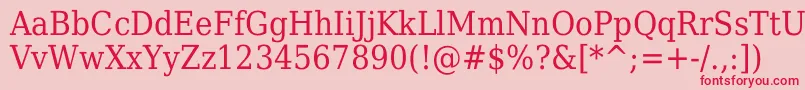 Dejavuserifcondensed Font – Red Fonts on Pink Background