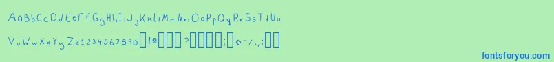 フォントSamiBublegum3Regular – 青い文字は緑の背景です。