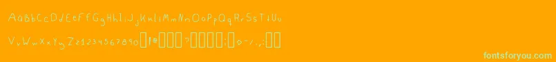 SamiBublegum3Regular-Schriftart – Grüne Schriften auf orangefarbenem Hintergrund