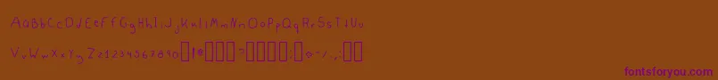 SamiBublegum3Regular Font – Purple Fonts on Brown Background
