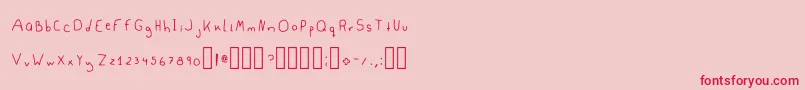 フォントSamiBublegum3Regular – ピンクの背景に赤い文字