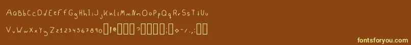 SamiBublegum3Regularフォントについての詳細 フォントSamiBublegum3Regular – 黄色のフォント、茶色の背景