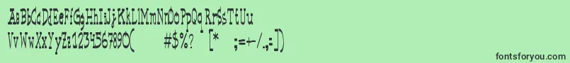 BasicspaceRegular-fontti – mustat fontit vihreällä taustalla