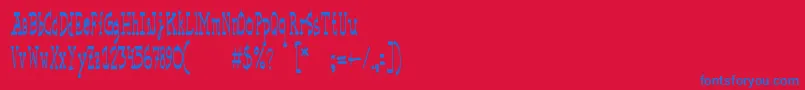 BasicspaceRegular-Schriftart – Blaue Schriften auf rotem Hintergrund