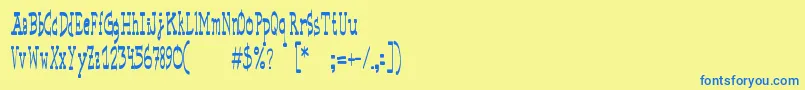 Police BasicspaceRegular – polices bleues sur fond jaune